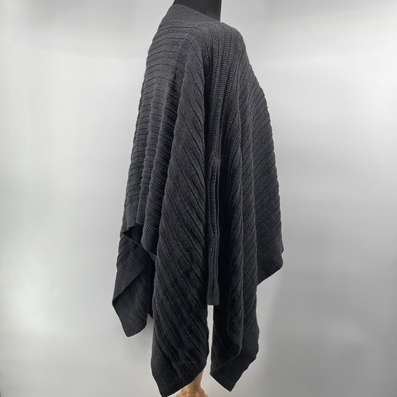 Lululemon Forward Flow Poncho Cape dark gray cozy soft warm yak cotton one size - Picture 8 of 9
